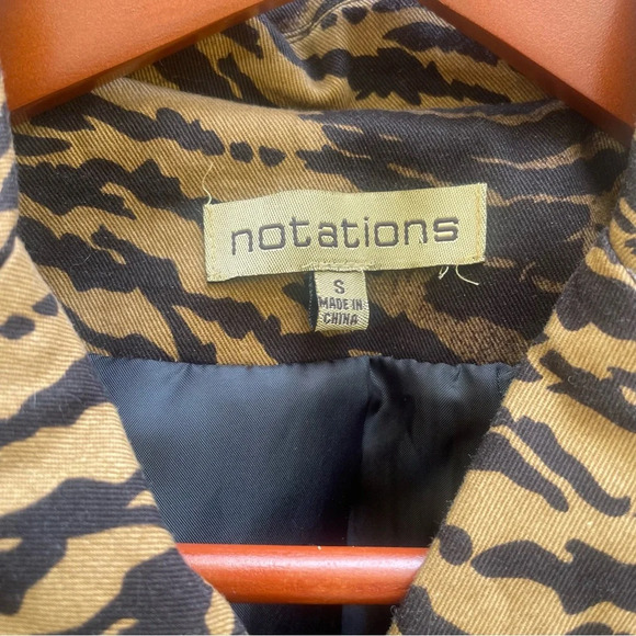 NOTATIONS Women’s Animal Print Brown Black Belted Blazer Sport Coat - Picture 4 of 11
